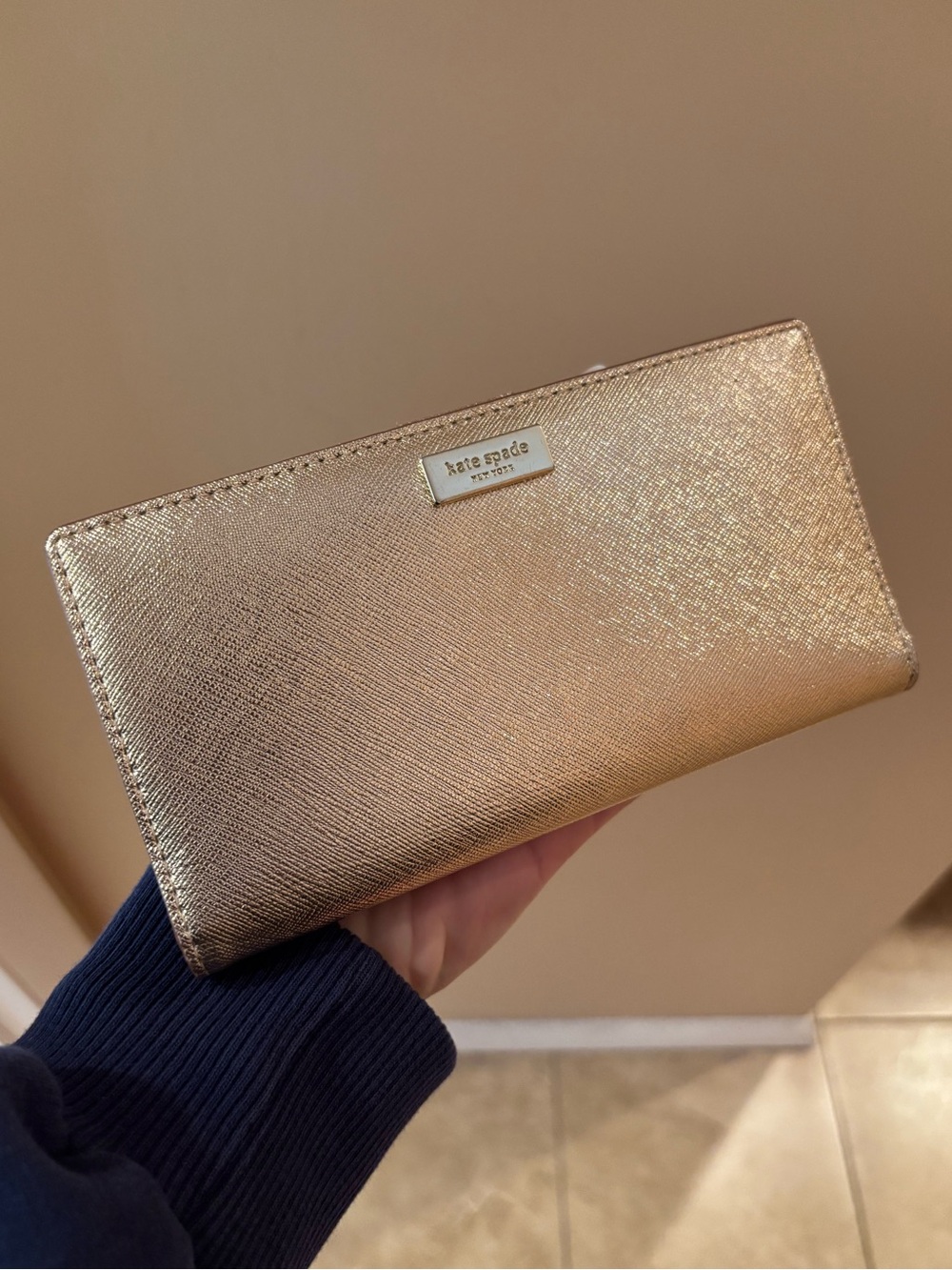 Kate Spade Metallic Rose Gold Wallet
